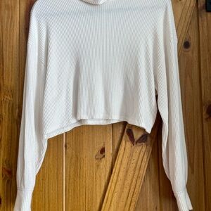 Hollister Off-White Ribbed Knit Top